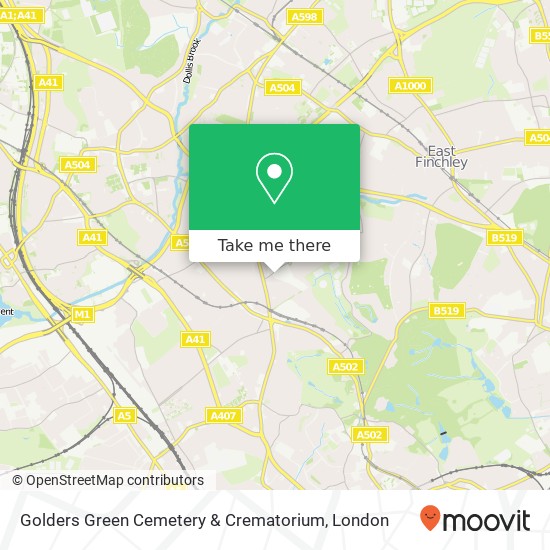 Golders Green Cemetery & Crematorium map