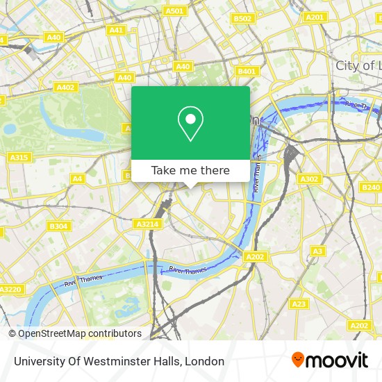 University Of Westminster Halls map