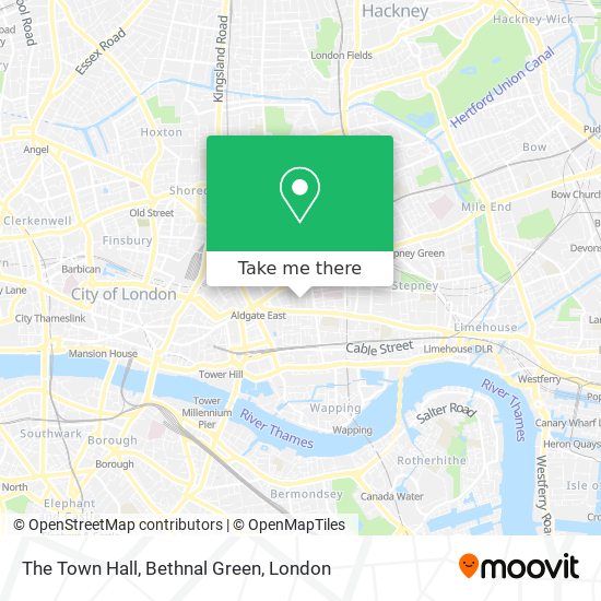 The Town Hall, Bethnal Green map