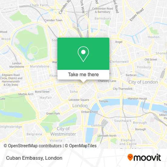 Cuban Embassy map
