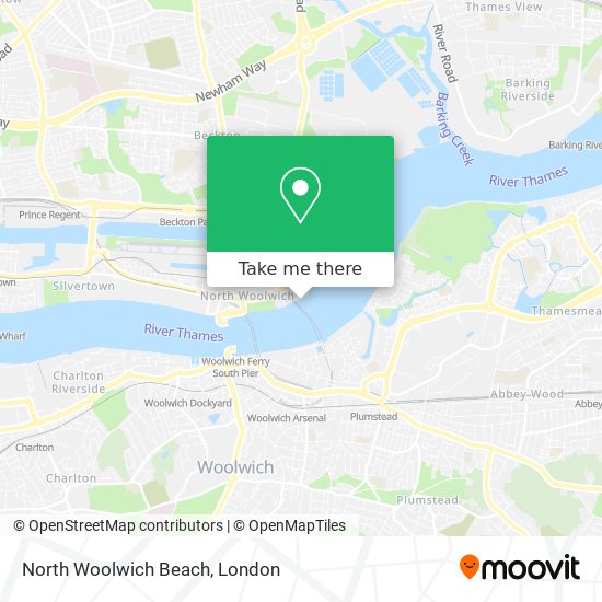 North Woolwich Beach map
