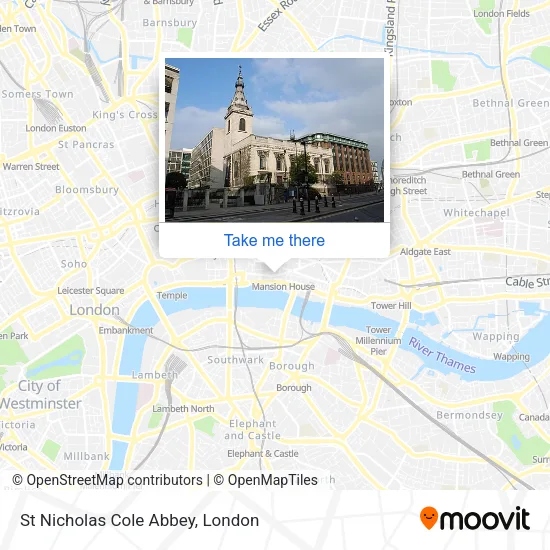 St Nicholas Cole Abbey map