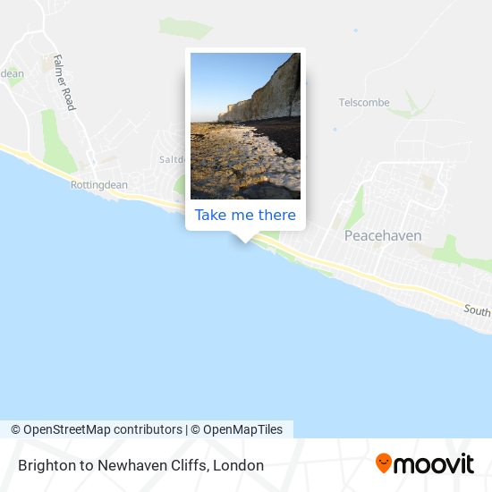 Brighton to Newhaven Cliffs map