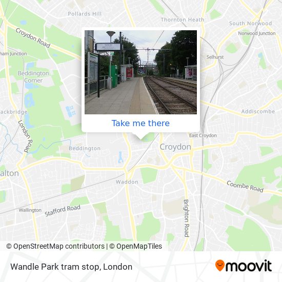 Wandle Park tram stop map