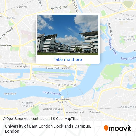 University of East London Docklands Campus map