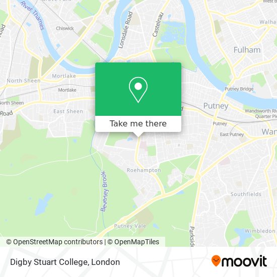 Digby Stuart College map