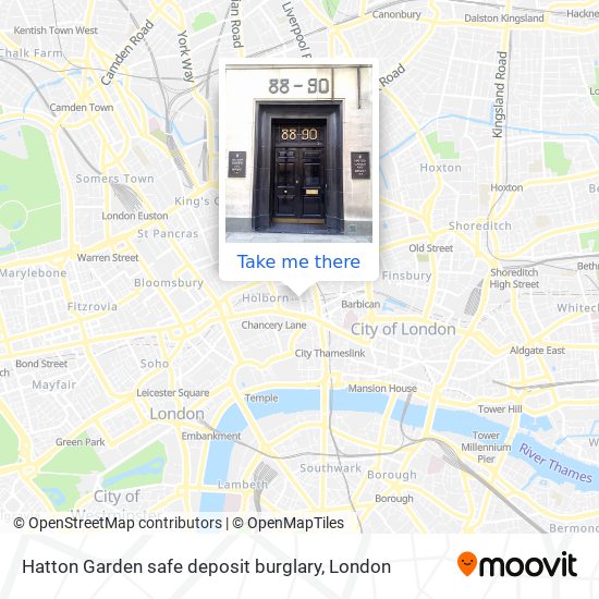 Hatton Garden safe deposit burglary map
