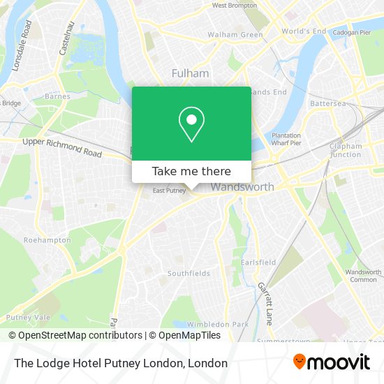 The Lodge Hotel Putney London map