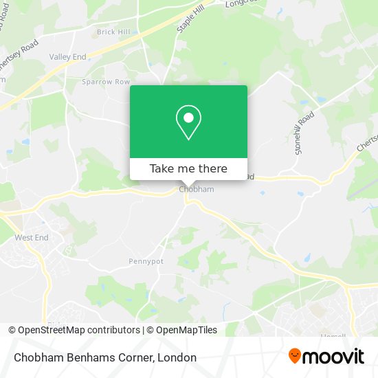 Chobham Benhams Corner map