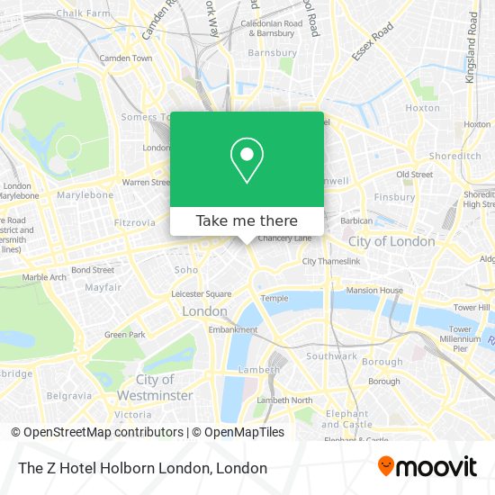 The Z Hotel Holborn London map