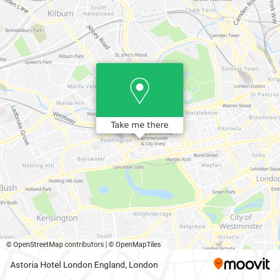 Astoria Hotel London England map