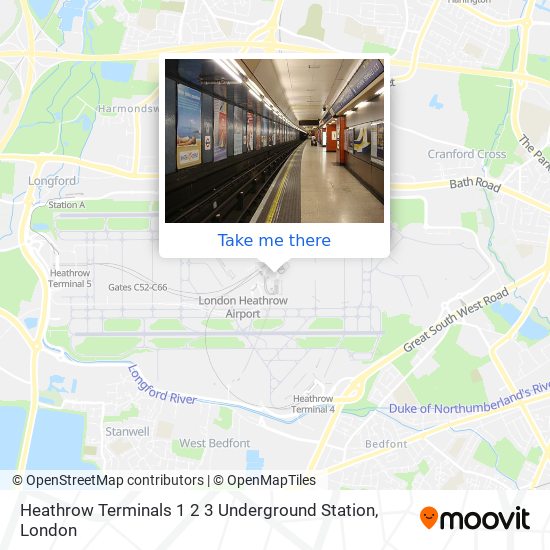 Heathrow Terminals 1 2 3 Underground Station map