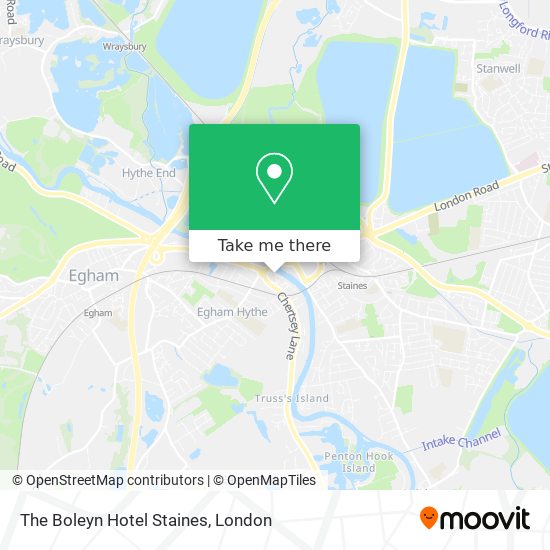 The Boleyn Hotel Staines map