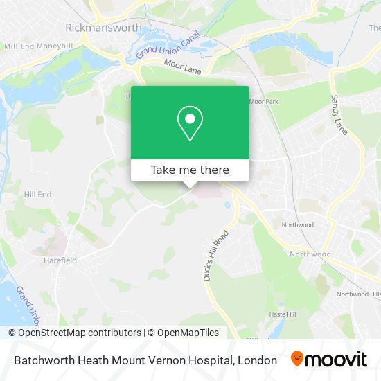 Batchworth Heath Mount Vernon Hospital map