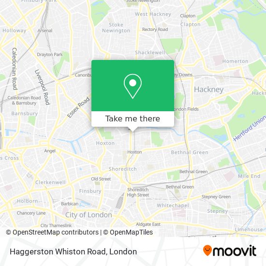 Haggerston Whiston Road map