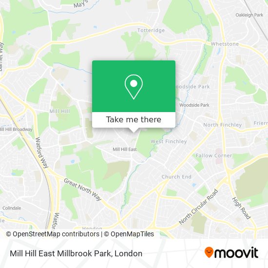 Mill Hill East Millbrook Park map