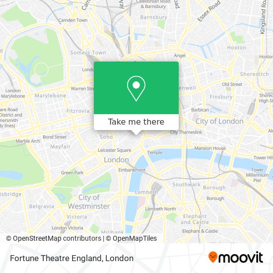 Fortune Theatre England map