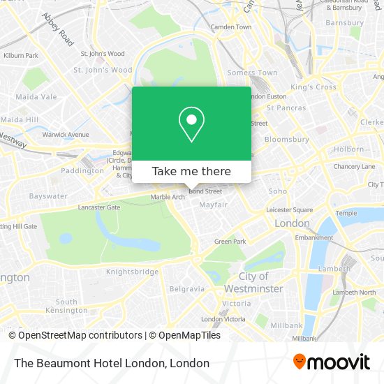 How to get to The Beaumont Hotel London in Mayfair by Bus Tube or