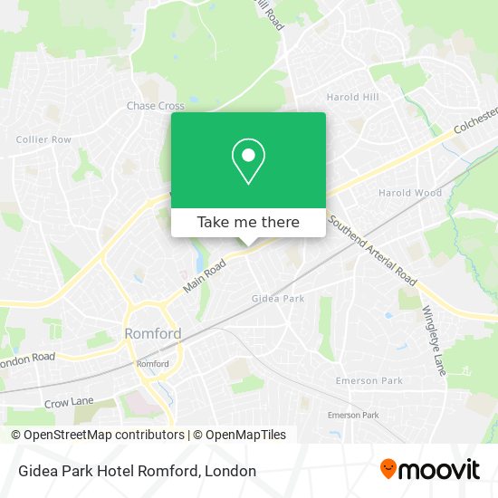 Gidea Park Hotel Romford map