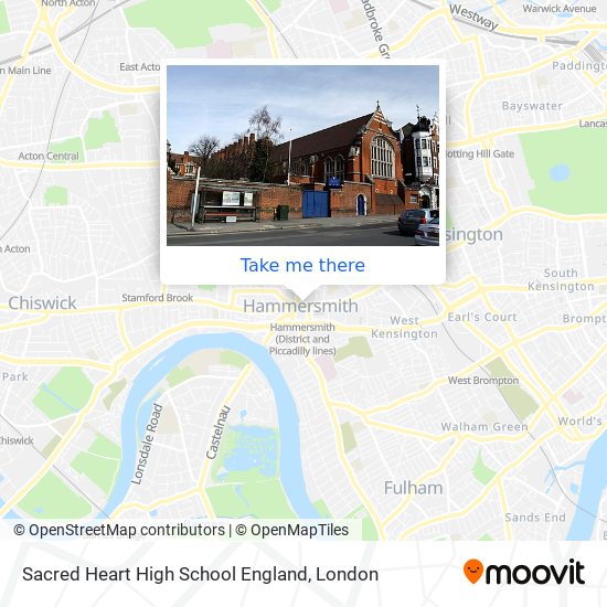 Sacred Heart High School England map