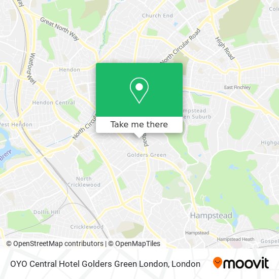OYO Central Hotel Golders Green London map