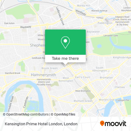 Kensington Prime Hotel London map