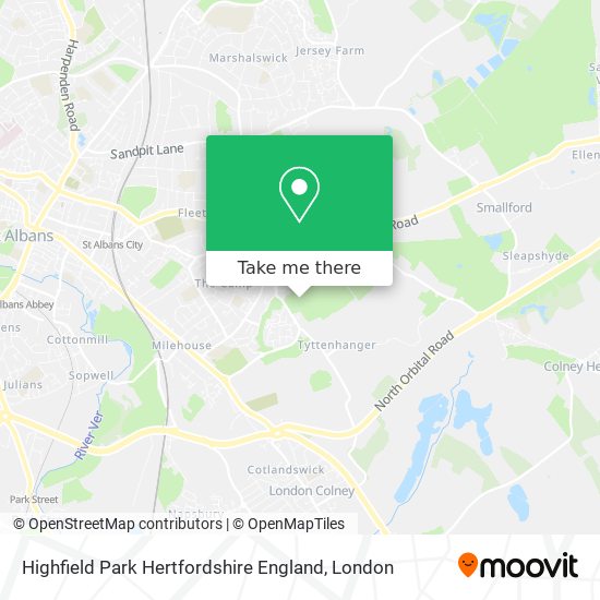 Highfield Park Hertfordshire England map