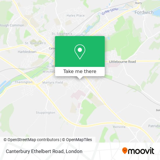 Canterbury Ethelbert Road map