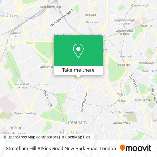 Streatham Hill Atkins Road New Park Road map