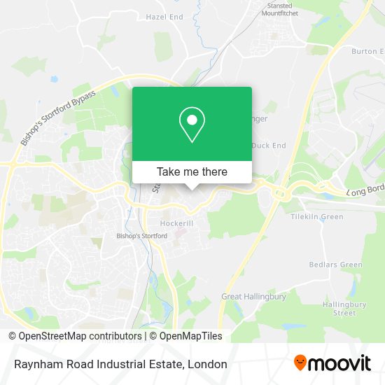 How to get to Raynham Road Industrial Estate in Stortford by bus, train or Tube?