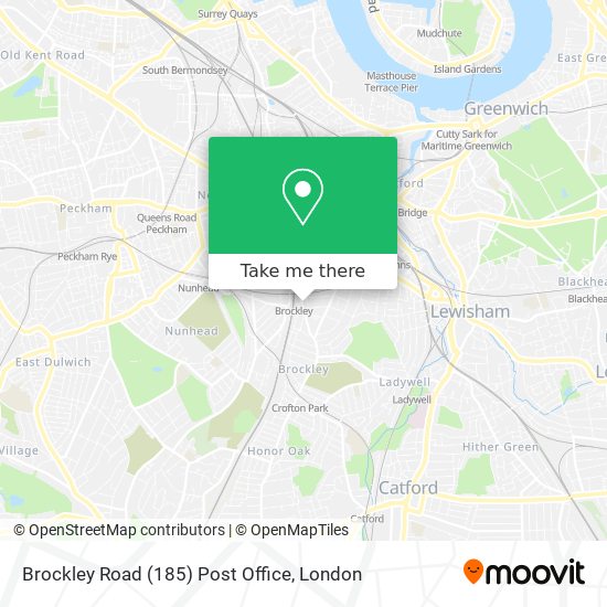 Brockley Road (185) Post Office map