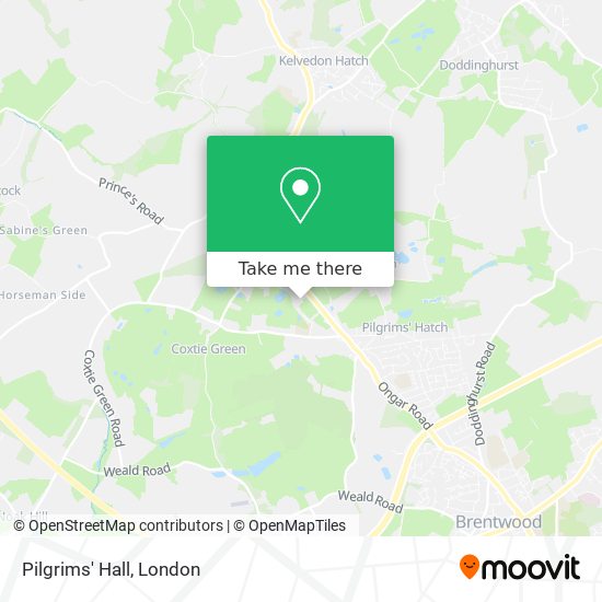 Pilgrims' Hall map