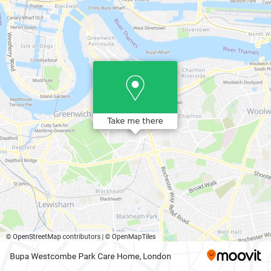 Bupa Westcombe Park Care Home map