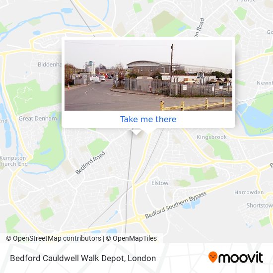Bedford Cauldwell Walk Depot map