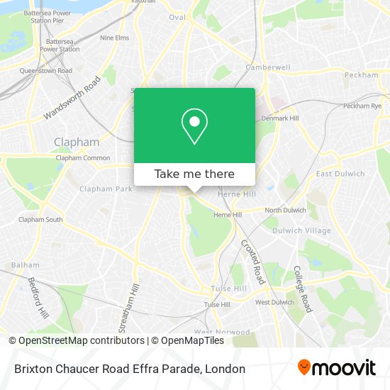 Brixton Chaucer Road Effra Parade map