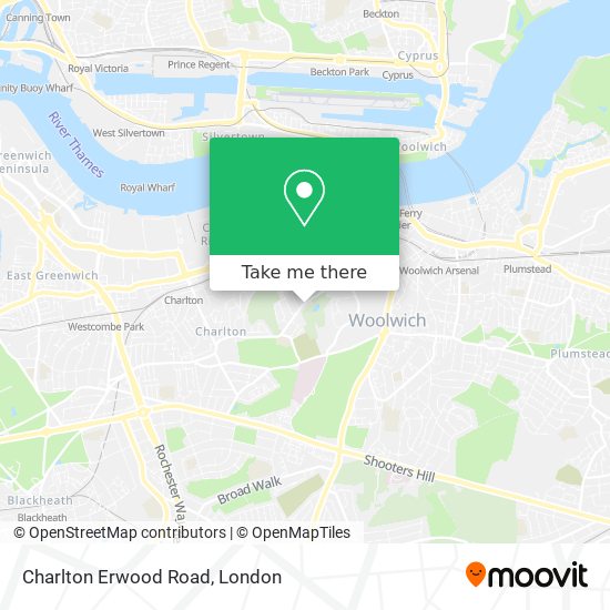 Charlton Erwood Road map
