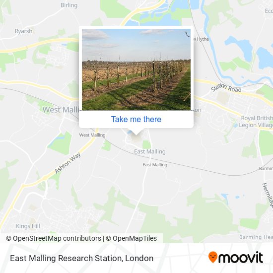 East Malling Research Station map