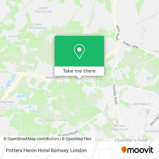 Potters Heron Hotel Romsey map