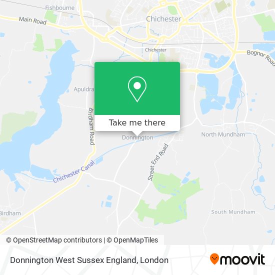Donnington West Sussex England map