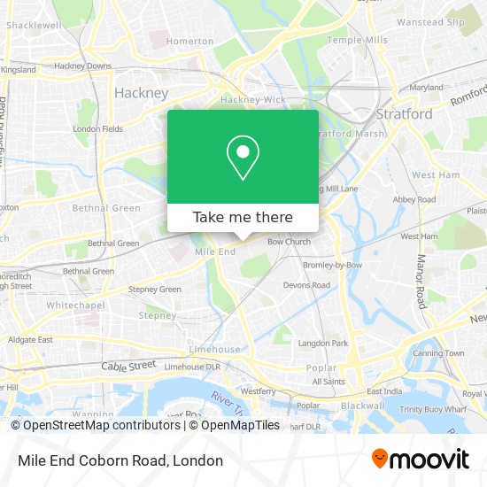 Mile End Coborn Road map
