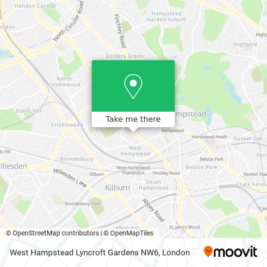 West Hampstead Lyncroft Gardens NW6 map