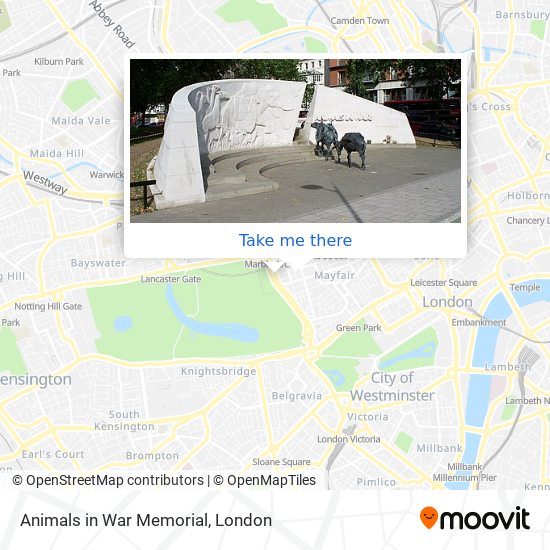 Animals in War Memorial map