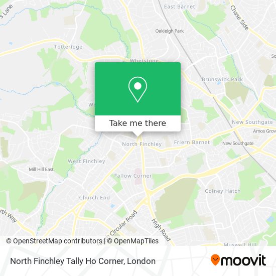 North Finchley Tally Ho Corner map