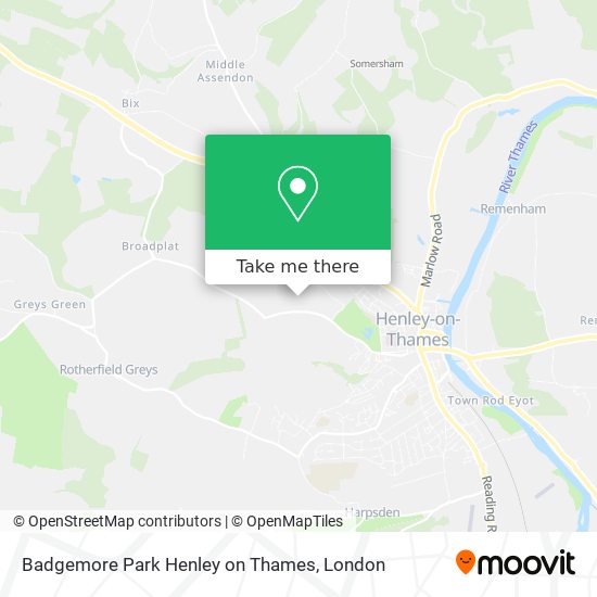 Badgemore Park Henley on Thames map