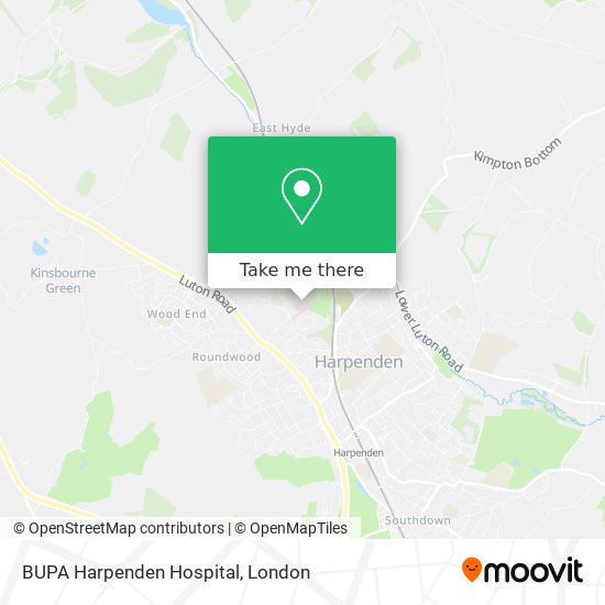 BUPA Harpenden Hospital map