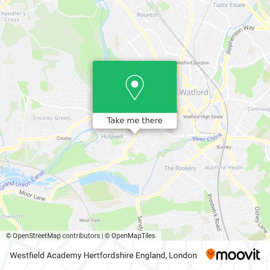 Westfield Academy Hertfordshire England map