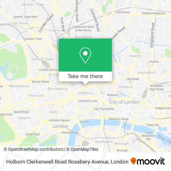 Holborn Clerkenwell Road Rosebery Avenue map