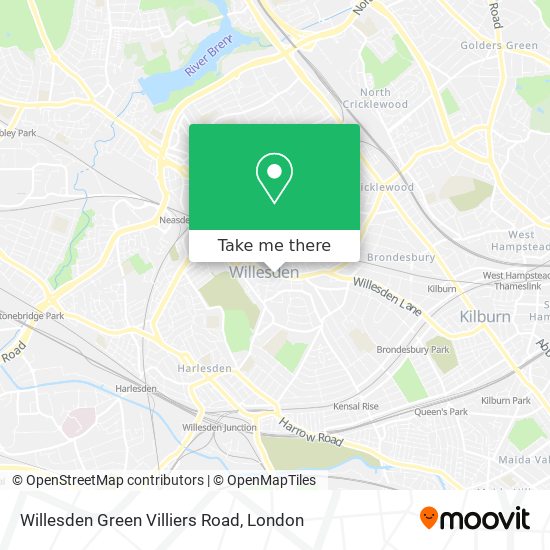 Willesden Green Villiers Road map