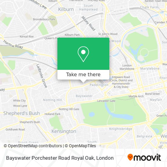 Bayswater Porchester Road Royal Oak map