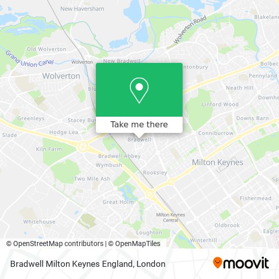 Bradwell Milton Keynes England map